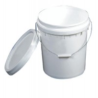 White Plastic Bucket With Metal Lid